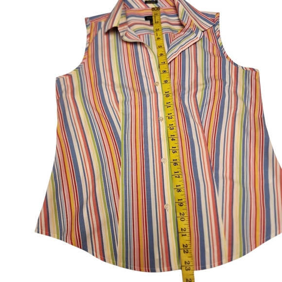 Talbots Striped Sleeveless Button Down Shirt Size 2 - Picture 7 of 9